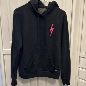 Aviator Nation Neon Pink bolt hoodie